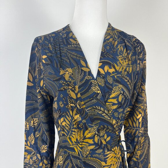 Floral Blue and Yellow Dress - Picture 4 of 10